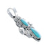 Native American Turquoise Navajo Authentic Sterling Silver Pendant AX129409